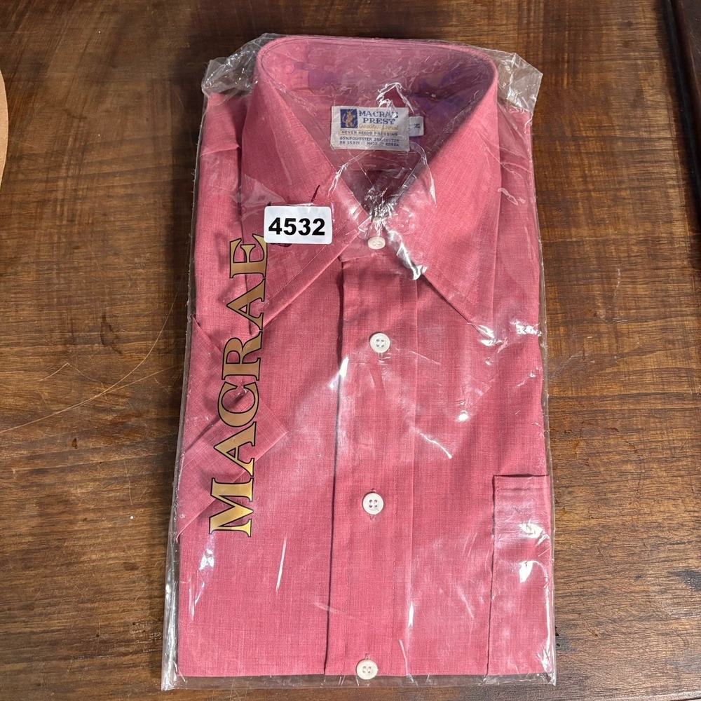 Vintage Macrae Prest Shirt Men M Button Up Single Stitch Korea Deadstock